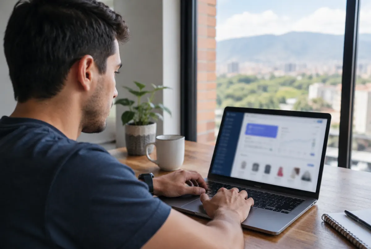 Emprendedor ingresa a su cuenta de la plataforma Bemovil desde un computador